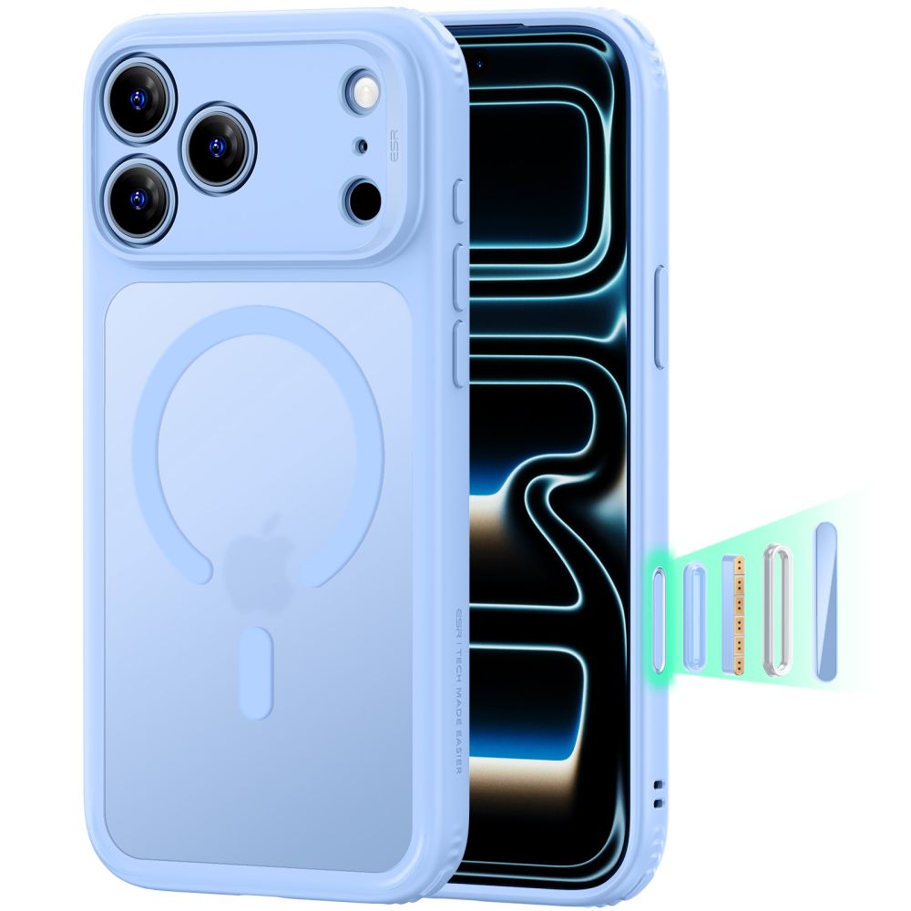 ESR Classic Hybrid MagSafe ümbris mudelitele iPhone 18 Pro / 17 Pro, helesinine