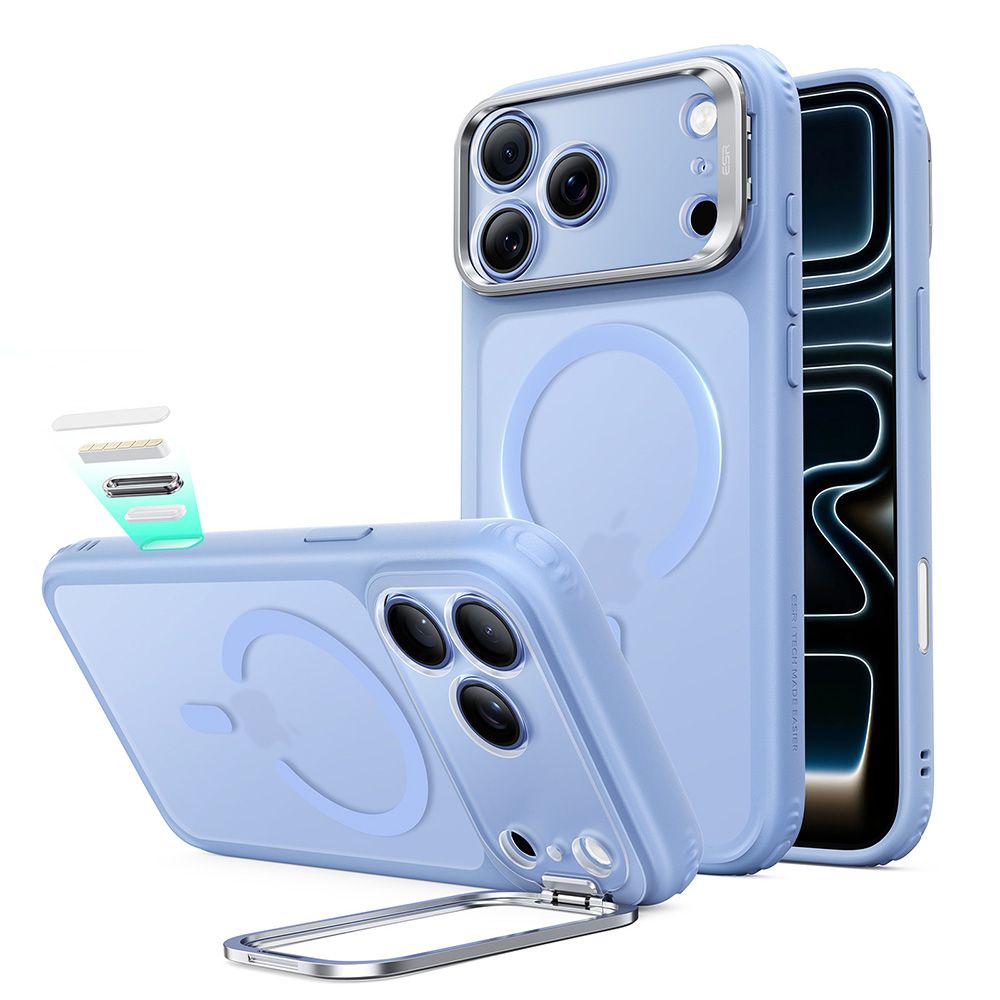 ESR Classic Hybrid Kickstand MagSafe ümbris mudelitele iPhone 18 Pro / 17 Pro, matt helesinine
