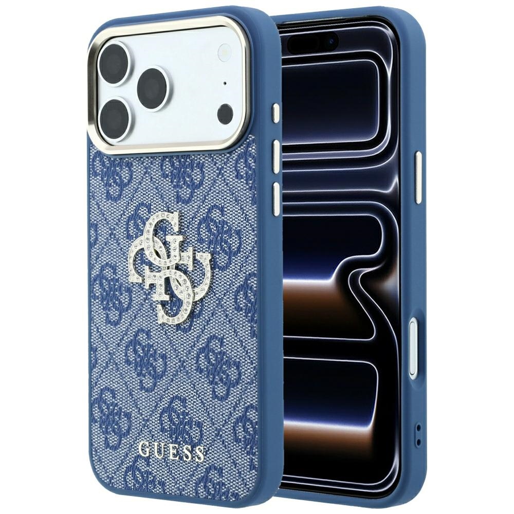 Guess 4G & Big Strass Logo ümbris iPhone 18 Pro / 17 Pro jaoks, sinine