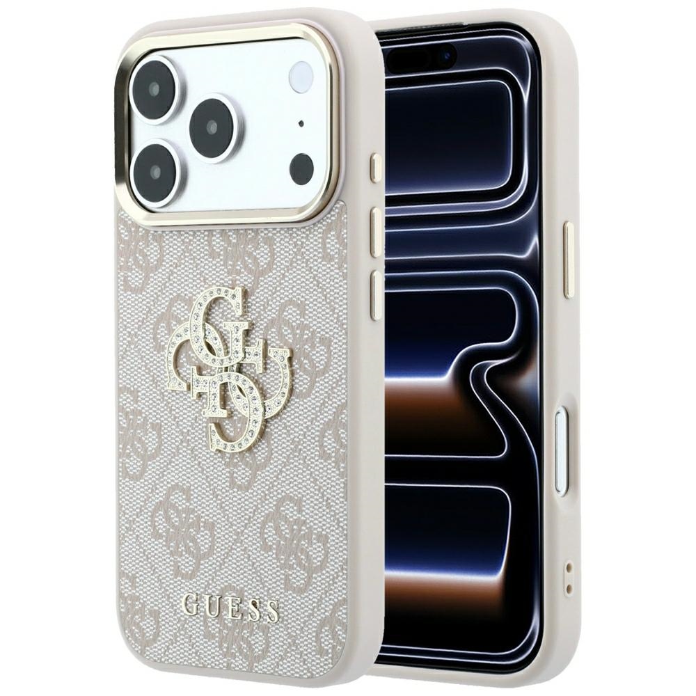 Guess 4G & Big Strass Logo ümbris mudelile iPhone 17 Pro / 18 Pro – värv: roosa