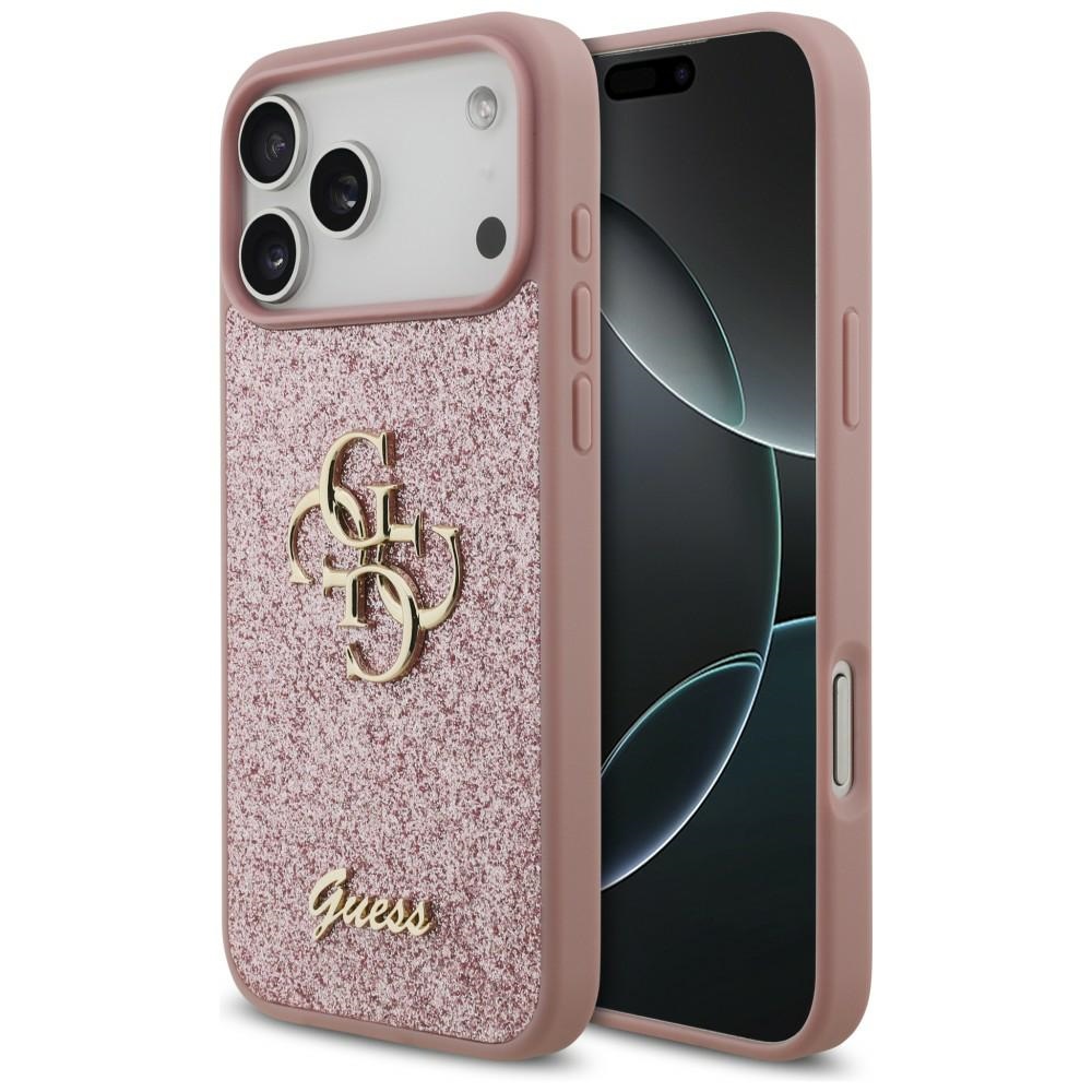 Guess Fixed Glitter Big 4G ümbris iPhone 18 Pro Max / 17 Pro Max jaoks, roosa