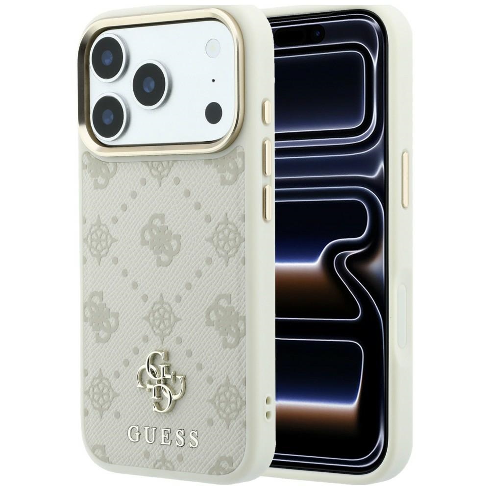 Guess Peony 4G Small Logo MagSafe-ümbris iPhone 17 Pro / 18 Pro jaoks, beež