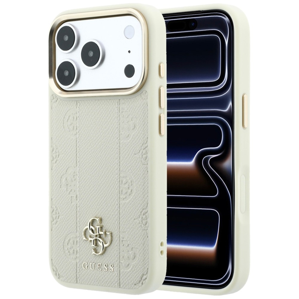 Guess Stripe Peony 4G Logo MagSafe ümbris mudelile iPhone 18 Pro / 17 Pro – värv: beež