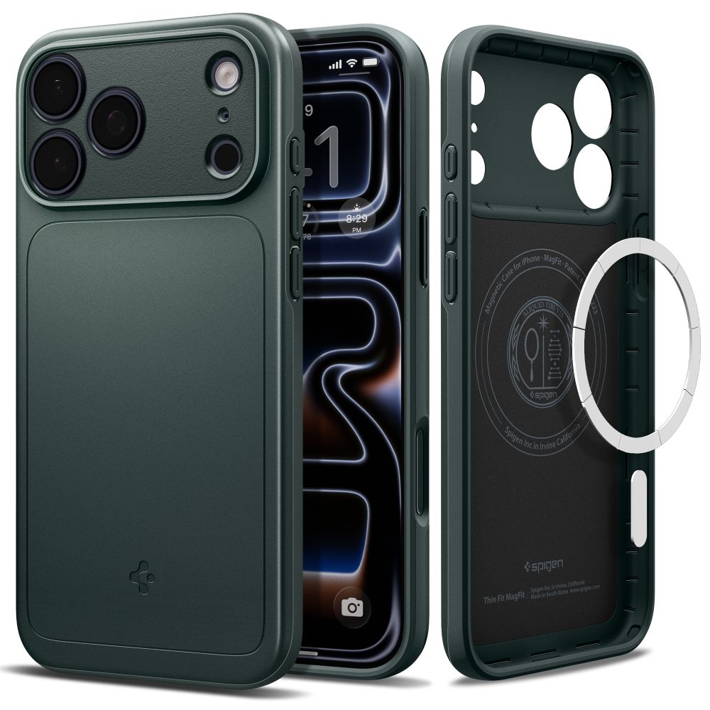 Spigen Thin Fit MagSafe ümbris iPhone 18 Pro Max / 17 Pro Max jaoks, roheline