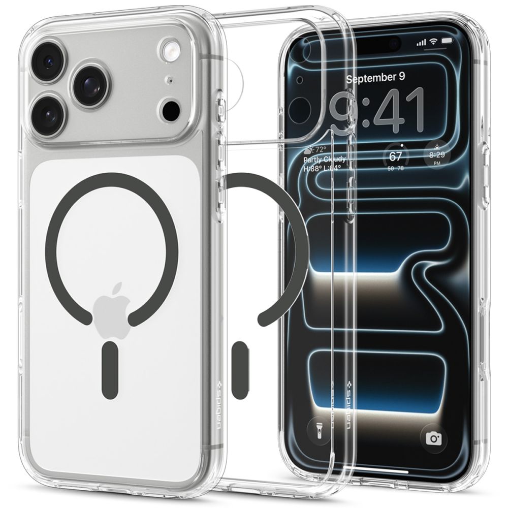 Spigen Ultra Hybrid MagSafe ümbris iPhone 18 Pro / 17 Pro jaoks, läbipaistev grafiithall