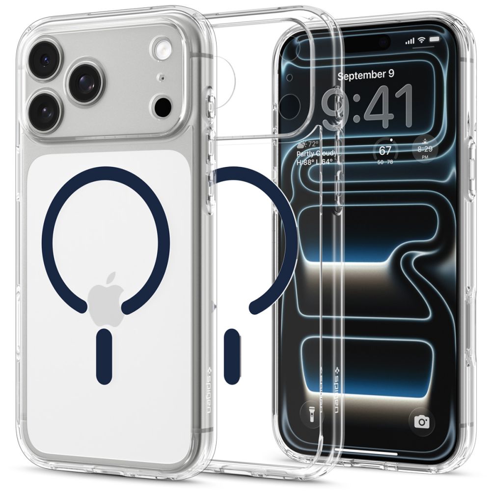 Spigen Ultra Hybrid MagSafe ümbris iPhone 18 Pro Max / 17 Pro Max jaoks, läbipaistev tumesinine
