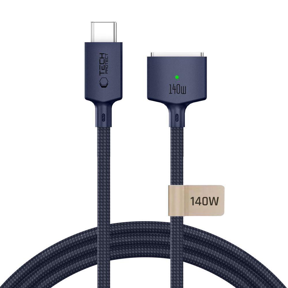 Tech-Protect MMC01 Ultraboost USB-C / MagSafe 3 140W 300cm kaabel mudelile MacBook, tumesinine