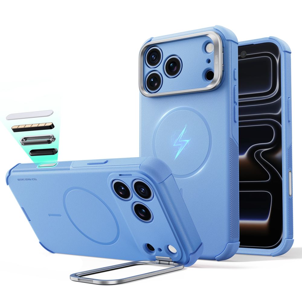 ESR Cyber Tough Kickstand MagSafe ümbris mudelitele iPhone 18 Pro Max / 17 Pro Max, helesinine