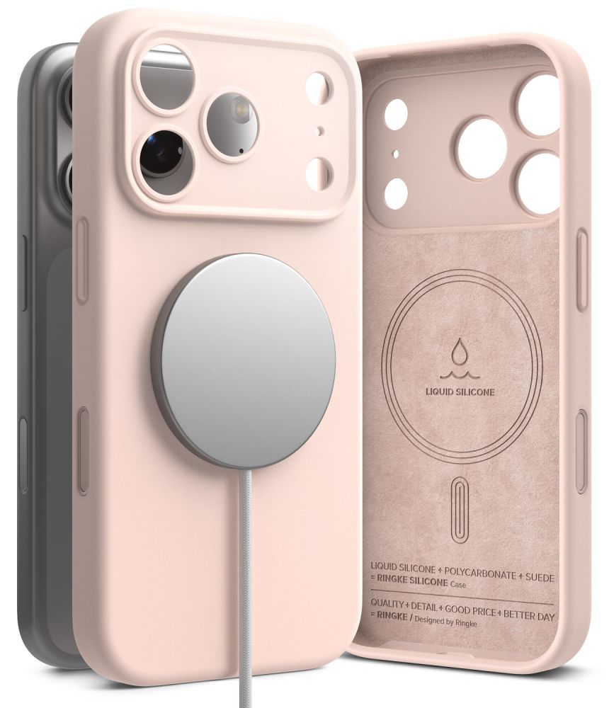 Ringke Silicone MagSafe ümbris iPhone 18 Pro Maxile – roosa