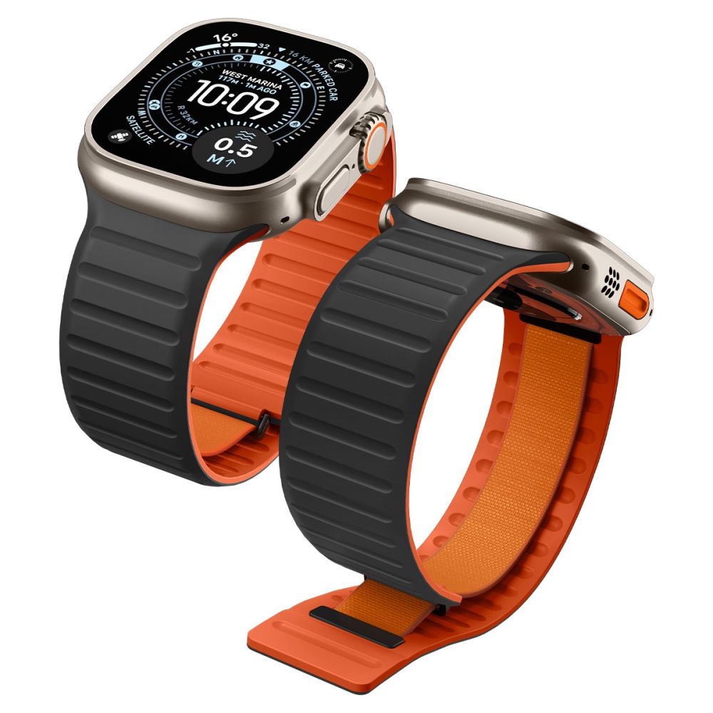 Spigen Athlex Air M rihm Apple Watch 44/45/46/49 mm jaoks, must ja oranž