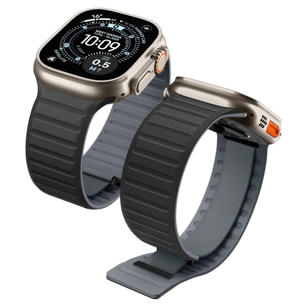 Spigen Athlex Air M rihm Apple Watch 44 / 45 / 46 / 49 mm jaoks, must ja hall