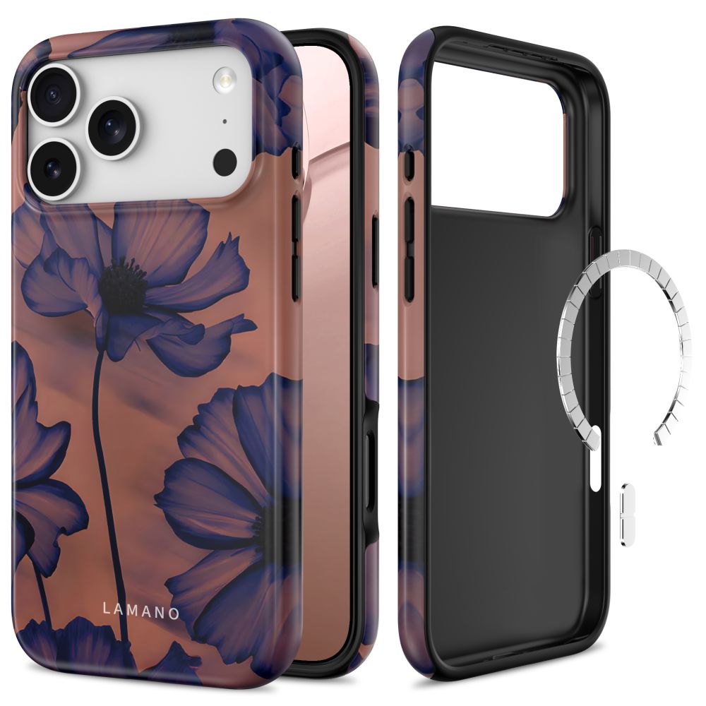 Tech-Protect Lamano MagSafe ümbris iPhone 18 Pro / 17 Pro jaoks, tumesinine ja pruun