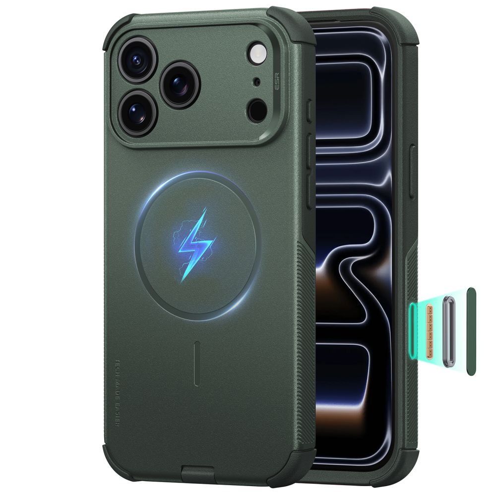 ESR Cyber Tough MagSafe ümbris iPhone 18 Pro Max / 17 Pro Max jaoks, roheline