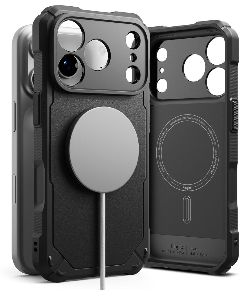 Ringke Rugged Gear Magnetic MagSafe ümbris iPhone 18 Pro / 17 Pro jaoks, must