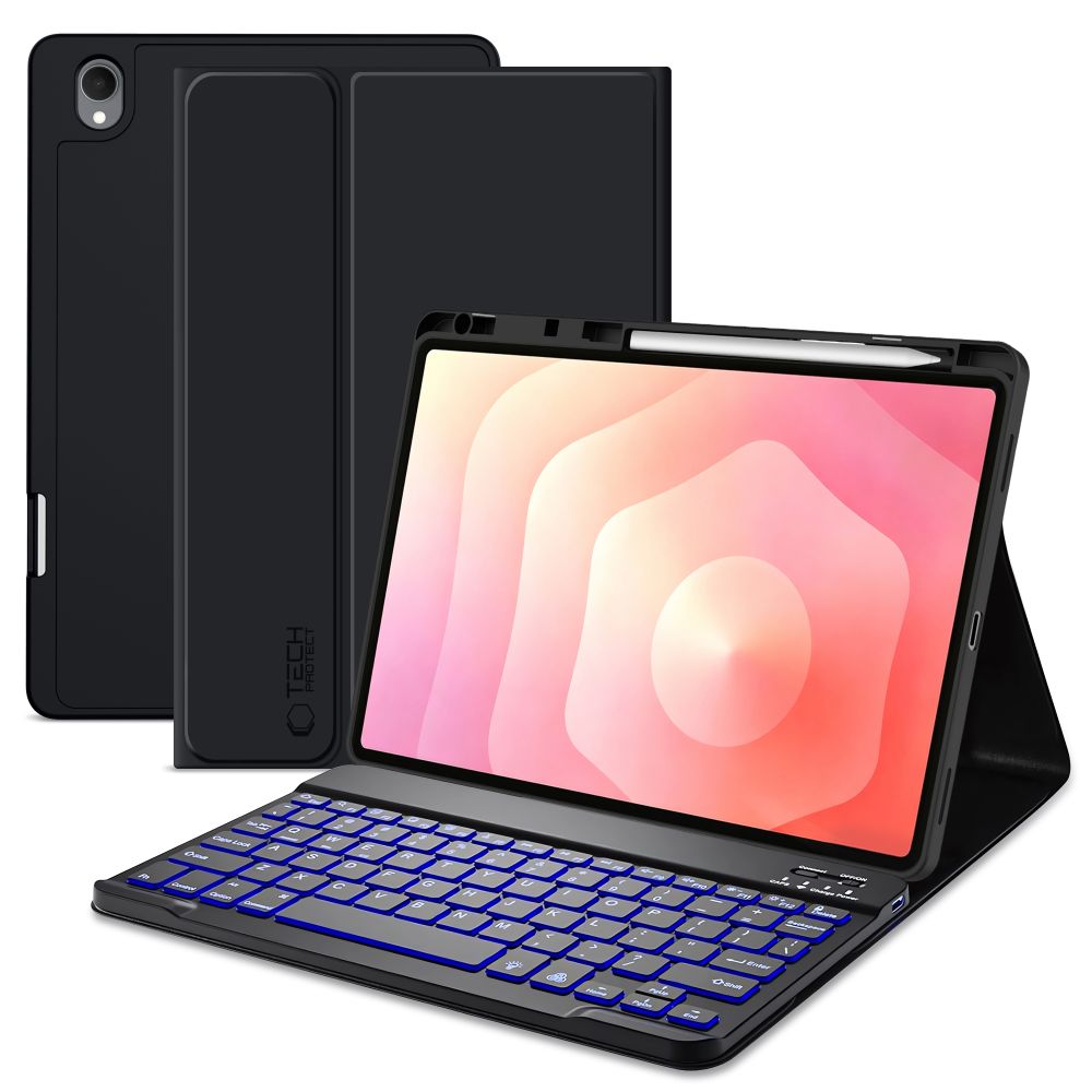 Tech-Protect SC Pen ümbris Bluetooth-klaviatuuriga Samsung Galaxy Tab S12+ 12.4" X840 / X846B jaoks, must