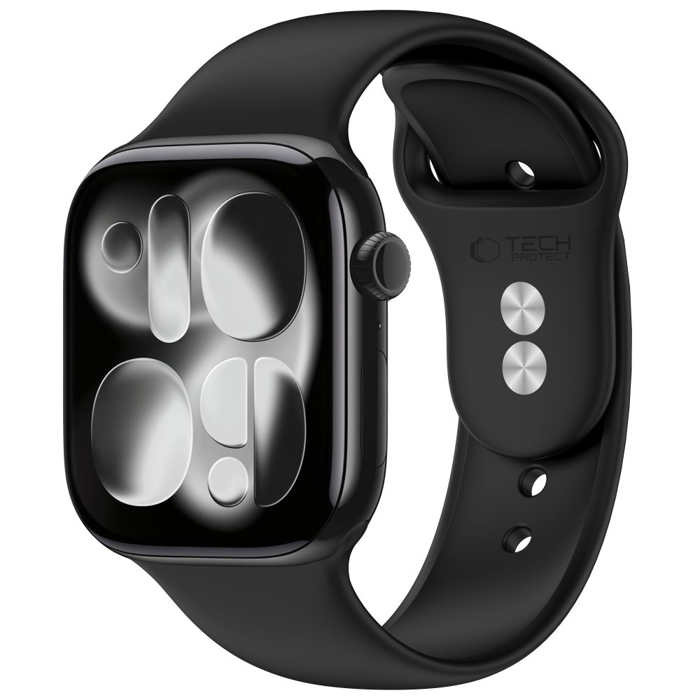 Tech-Protect silikoonrihm Apple Watch 44 / 45 / 46 / 49 mm jaoks, must