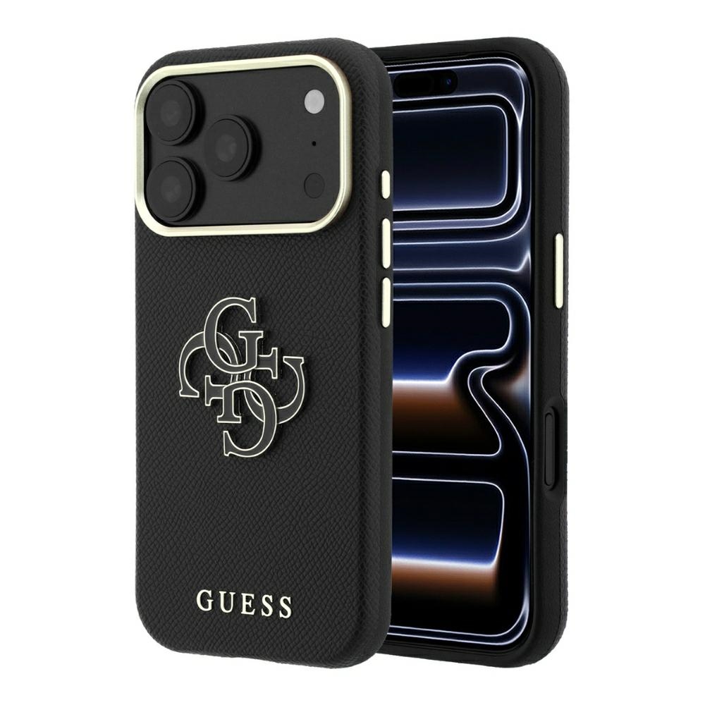 Guess Grained & Big Resin Logo ümbris iPhone 18 Pro Max / 17 Pro Max – must