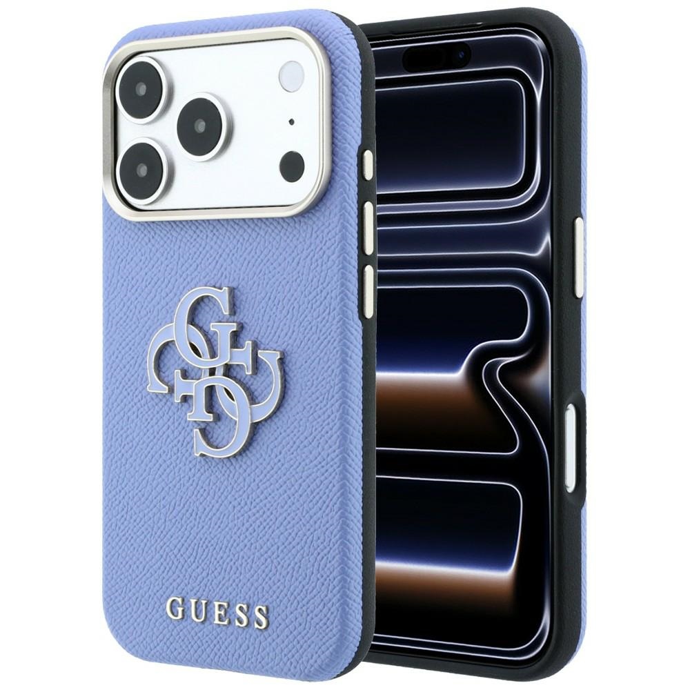 Guess Grained & Big Resin Logo ümbris iPhone 18 Pro Max / 17 Pro Max – sinine