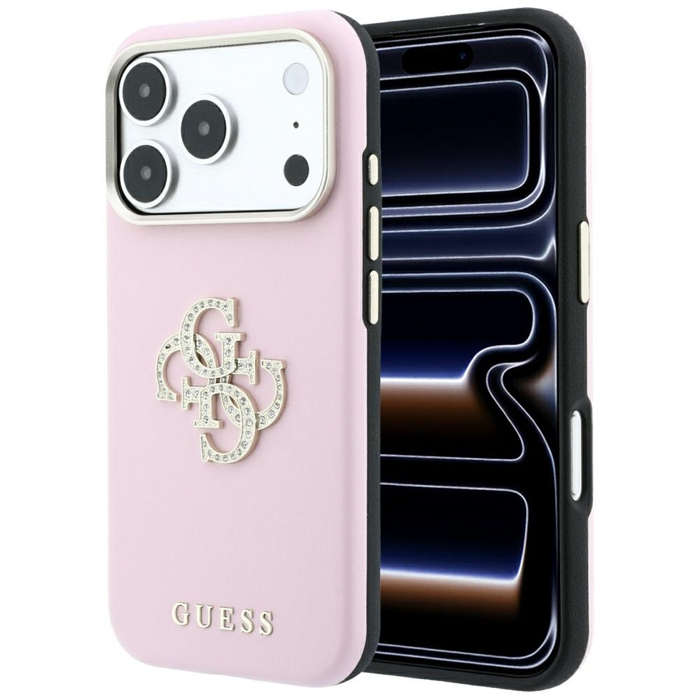 Guess Smooth & Big Strass Logo ümbris iPhone 18 Pro Max / 17 Pro Max – roosa
