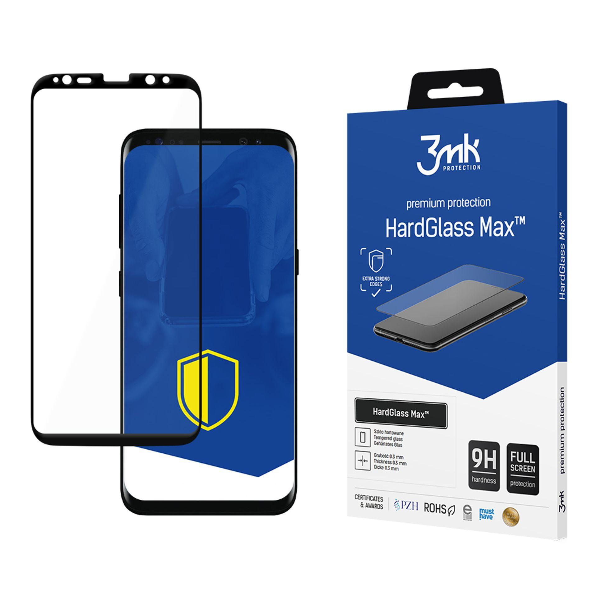 Samsung Galaxy S8/S9 – 3mk HardGlass Max must telefoni ekraanikaitse