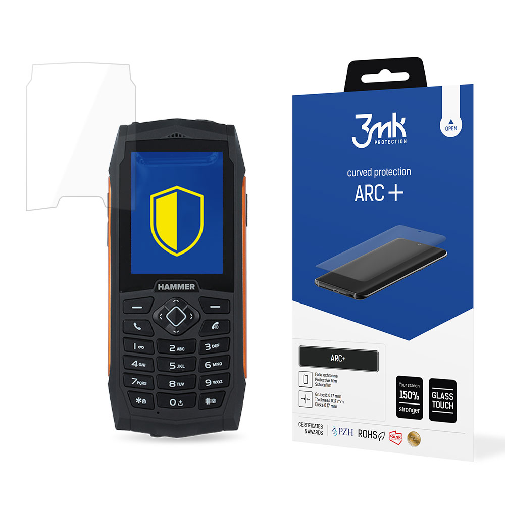 MyPhone Hammer 3/3 Plus – 3mk ARC+ telefoni ekraanikaitse