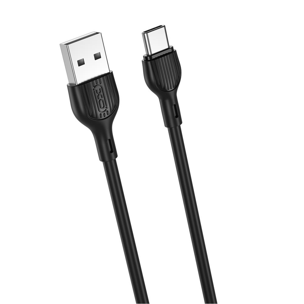 XO NB200 USB–USB-C kaabel, 1,0 m, 2,1 A, must