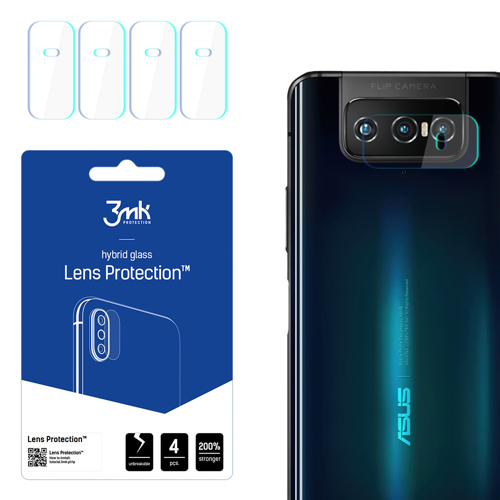 3MK Hübriidklaas kaamera ASUS ZENFONE 7 Hübriidklaas 4 tk. kaamerale