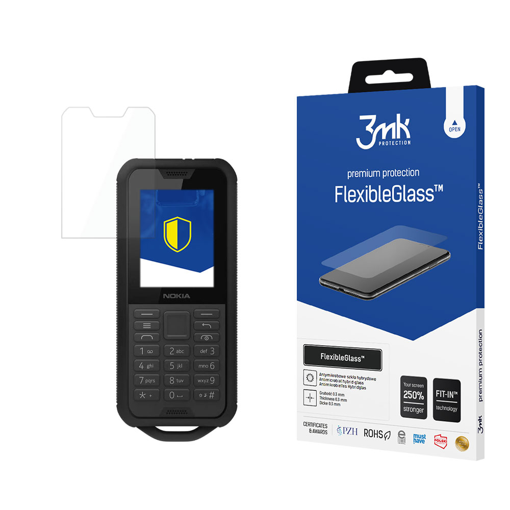 Nokia 800 Tough – 3mk FlexibleGlass telefoni ekraanikaitse