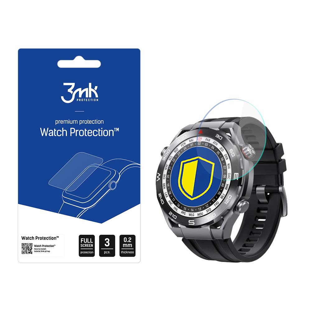 3mk Watch Protection™ Hübriidklaas v. FlexibleGlass Lite jaoks Huawei Watch Ultimate