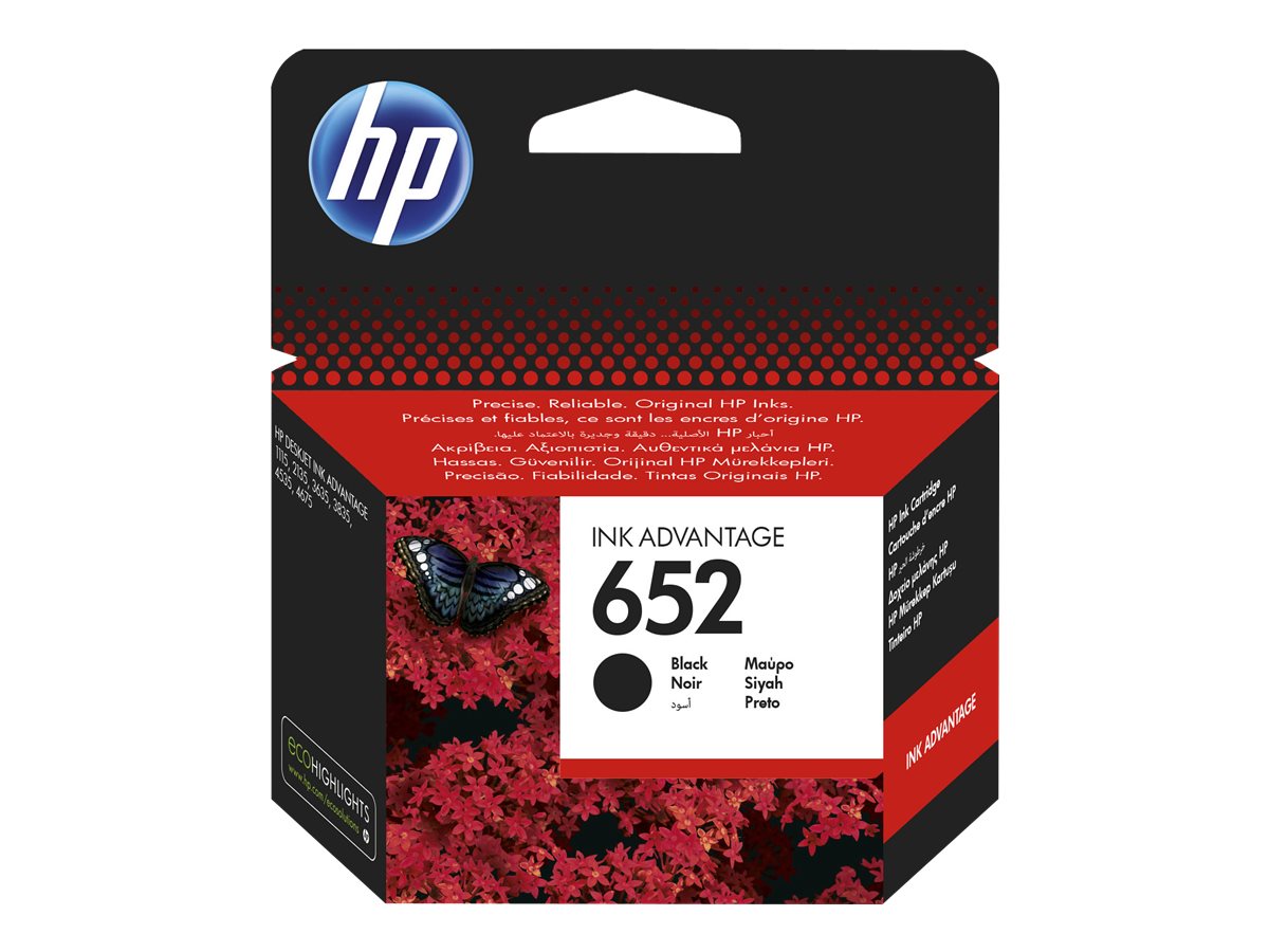 HP 652 Ink Advantage originaaltindikassett (F6V25AE#BHL), must
