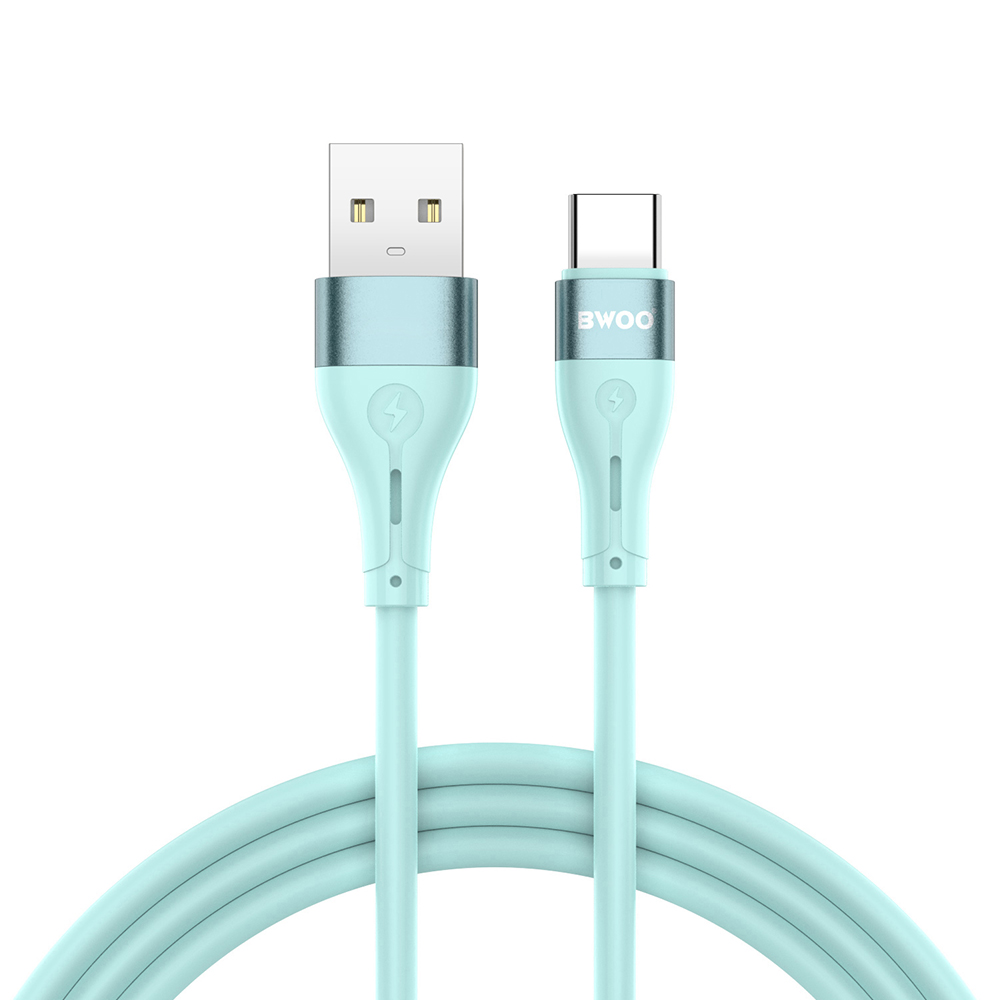 BWOO X280C Minimalist Silicone USB - USB-C kaabel 1m 3A, roheline