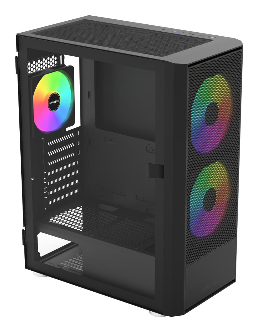 Montech X2 Plus X2PLUS(B) must Midi Tower arvutikorpus, ATX / MicroATX / Mini-ITX