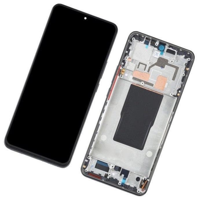 Xiaomi 12T/12T Pro LCD-ekraan puuteekraani ja raamiga, must, originaal (service pack)