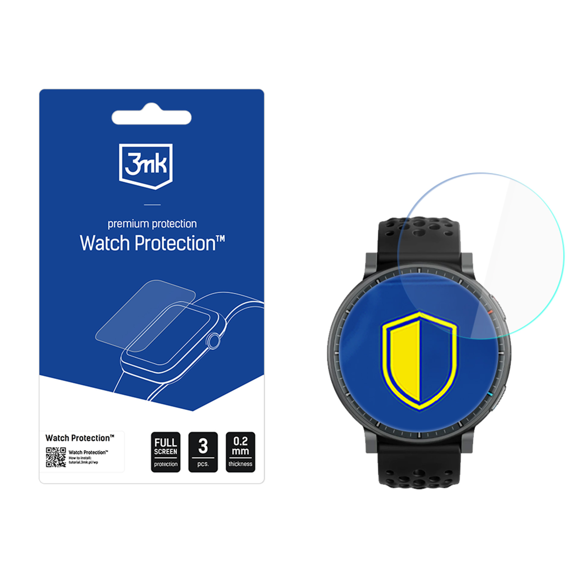 Amazfit Active Max – 3mk Watch Protection ARC nutikella ekraanikaitse