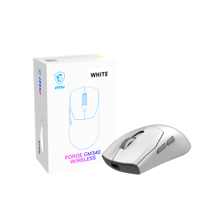 MSI Mänguhiir FORGE GM340 WIRELESS Juhtmevaba 2.4 GHz, Bluetooth, USB Valge