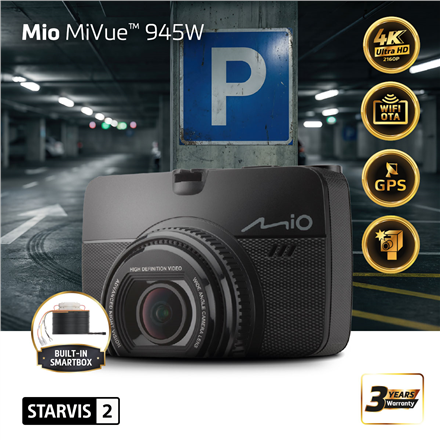 Mio Premium 4K, STARVIS 2, Wi-Fi, GPS autoregistraator MiVue 945W GPS Wi-Fi