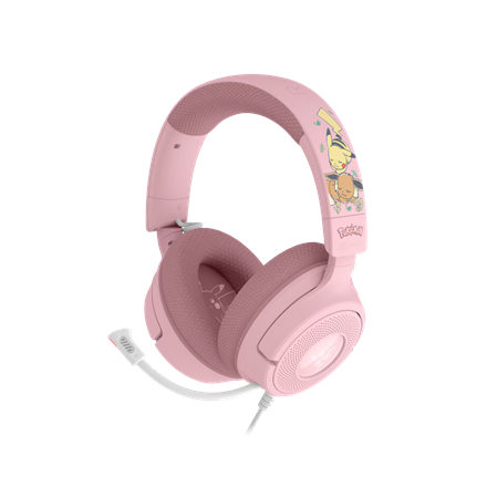 Razer Kraken V4 X mängukõrvaklapid, juhtmega, kõrva peal, mikrofon, Pikachu & Eevee Edition