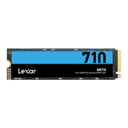 Lexar M.2 NVMe SSD NM710, 500 GB, SSD vorm M.2 2280, liides PCIe Gen4x4, lugemiskiirus 5000 MB/s, kirjutamiskiirus 2600 MB/s