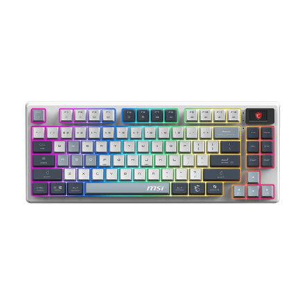 MSI FORGE GK600 TKL WIRELESS SKY mängurklaviatuur, juhtmevaba, Bluetooth, US, mehaaniline, lineaarne
