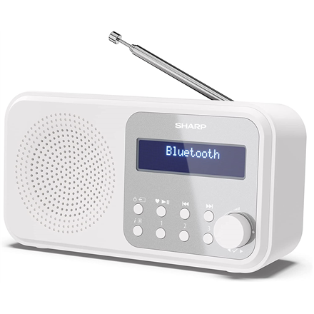 Sharp Tokyo kaasaskantav digitaalraadio DR-P420(WH), Bluetooth, valge (Sharp DR-P420(WH) Tokyo kaasaskantav digitaalraadio, FM/DAB/DAB+, Bluetooth 5.0, toide USB-st või patareidest, lumivalge)