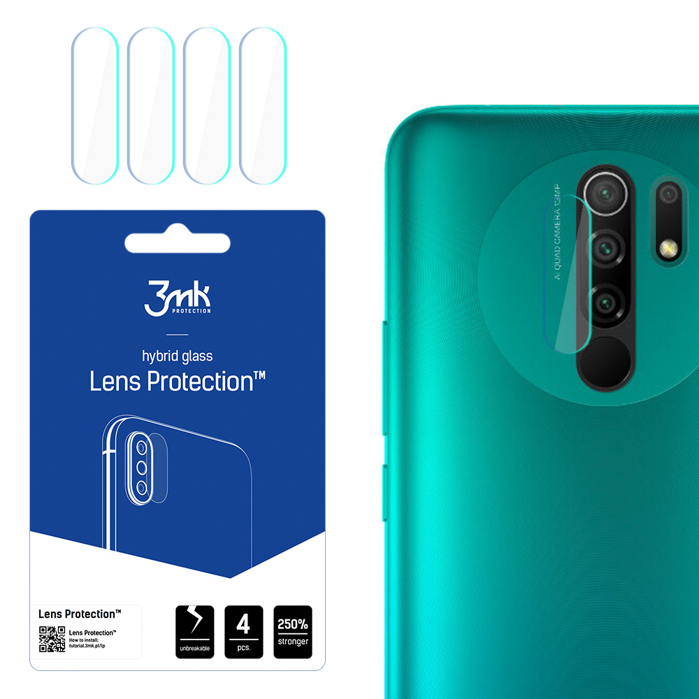 Hübriidklaas 3MK Hübriidklaas kaamera XIAOMI REDMI 9 kaamerale 4 tk.