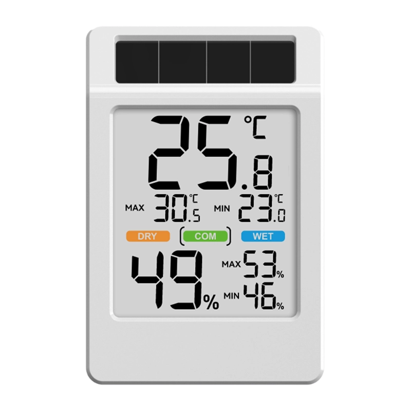 BALDRTHERM B0590TH-V6 päikeseenergial töötav suure ekraaniga termohügromeeter