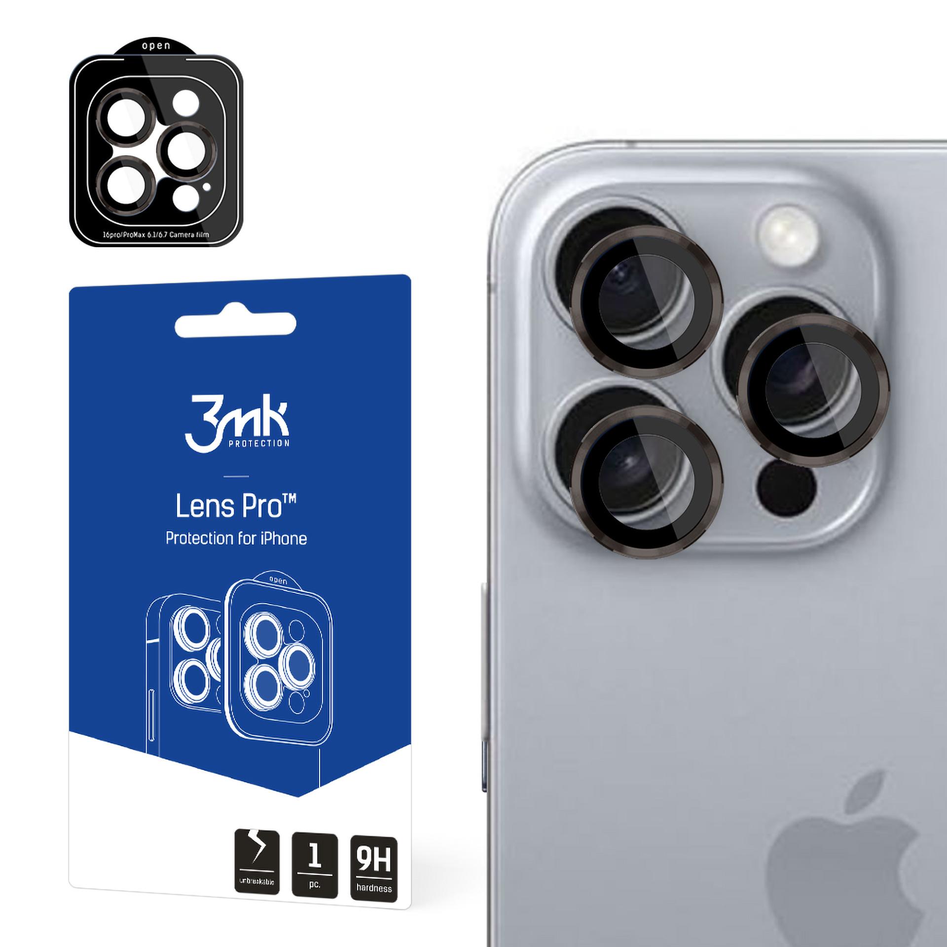 3mk Lens Protection Pro Camera Cover with Titanium Frame jaoks iPhone 16 Pro / 16 Pro Max