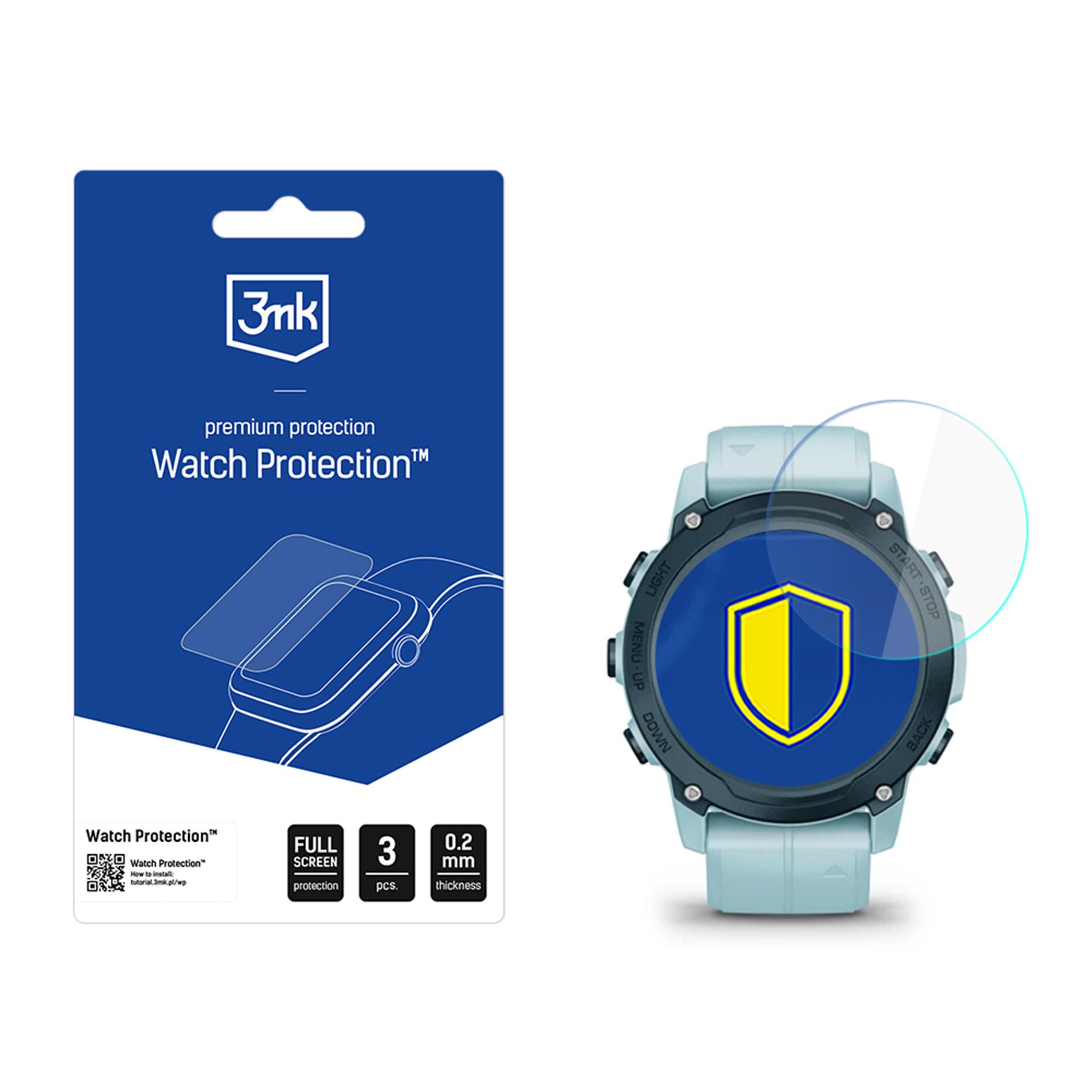 Smartwatch Ekraanikaitse Glass 3mk Watch Protection FlexibleGlass jaoks Garmin Descent G1 / G1 Solar