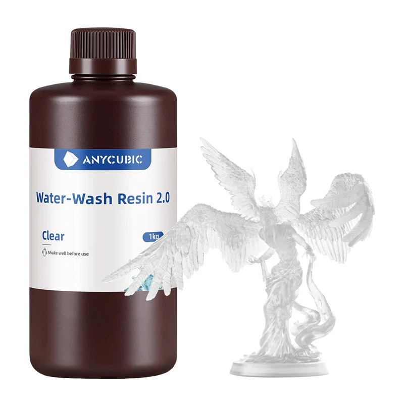 ANYCUBIC Water-Wash Resin 2.0 veega pestav vaik, läbipaistev