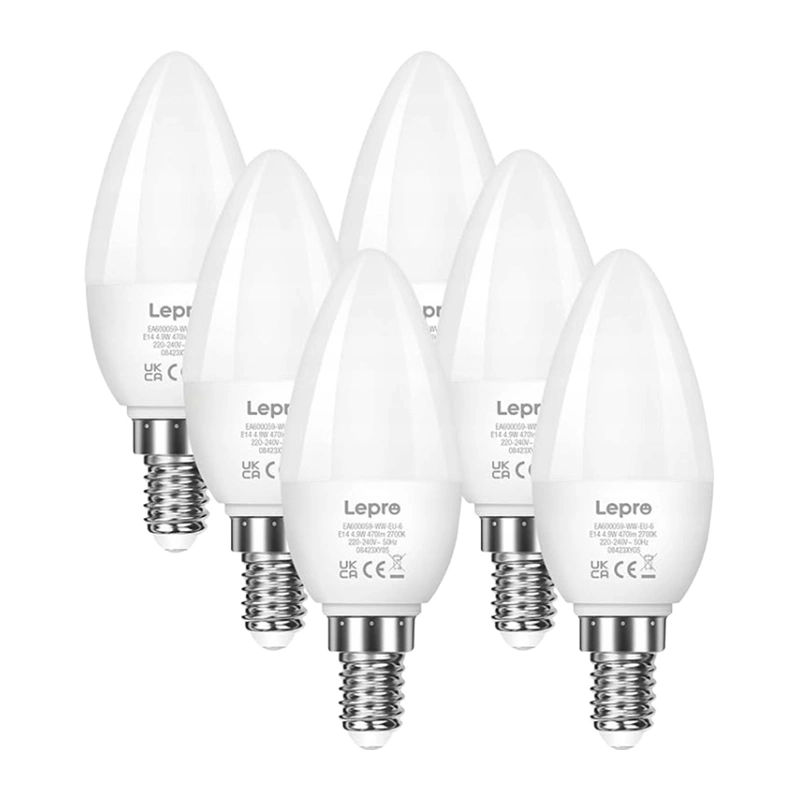 LEPRO 600059-WW-EU-6 E14 LED-lamp, küünlakujuline, 4.2W (40W), 470 lm, 2700K, energiaklass E