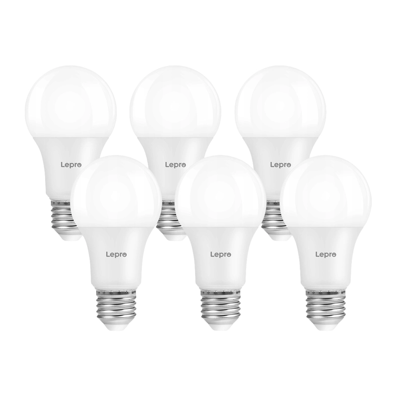LEPRO 100092-WW-EU-6 A60 E27 7W 800 lm 2700 K hämardatav LED-lamp, energiaklass E, 6 tk pakend