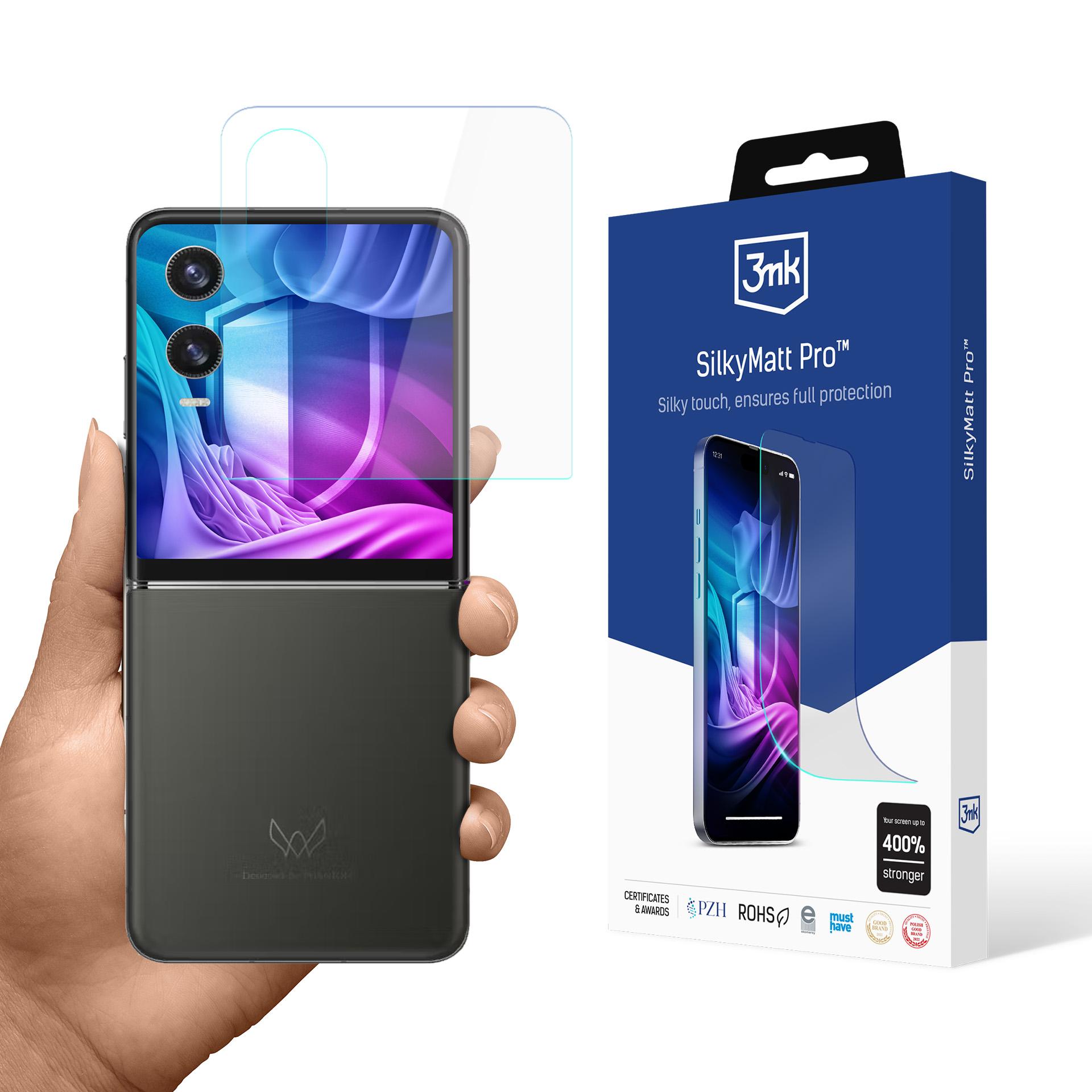 Tecno Phantom V Flip2 (front) – 3mk Silky Matt Pro telefoni ekraanikaitse