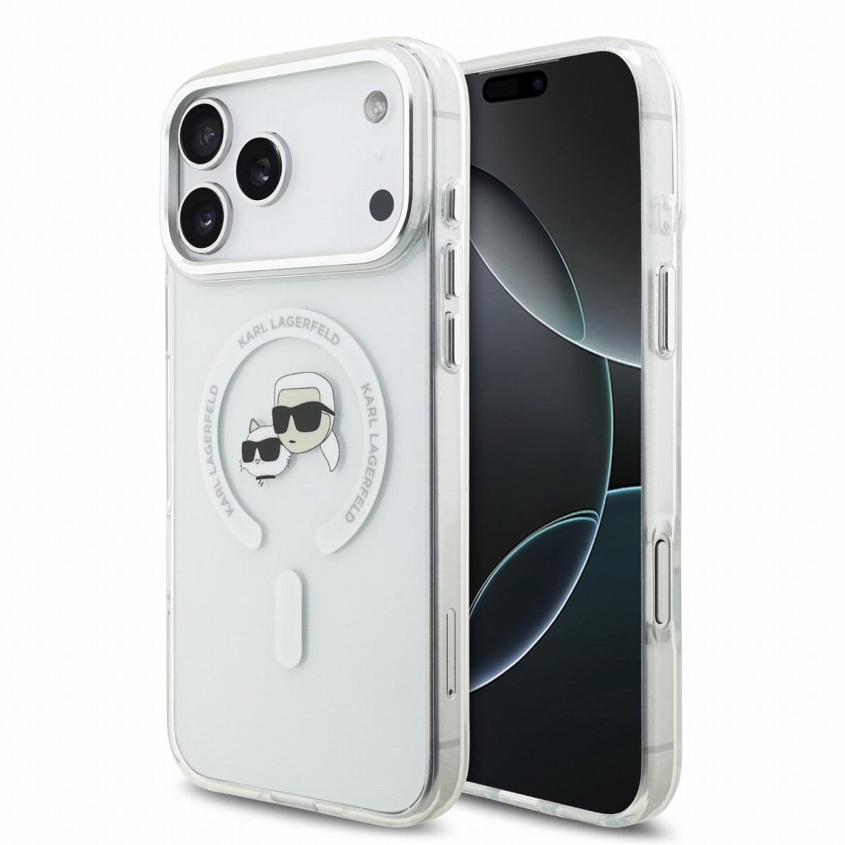 Karl Lagerfeld IML K&CH Heads Metal Frame MagSafe ümbris Apple iPhone 18 Pro jaoks