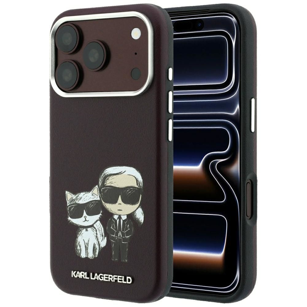 KARL LAGERFELD ümbris mudelile IPHONE 18 Pro /17 Pro ühildub MagSafe'iga (Bodies Sketch) (värv: bordoopunane)